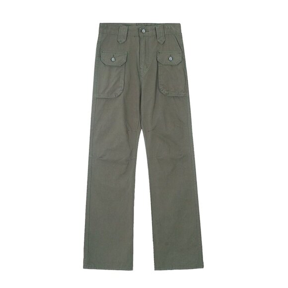 Army Green Fit Washed Pants